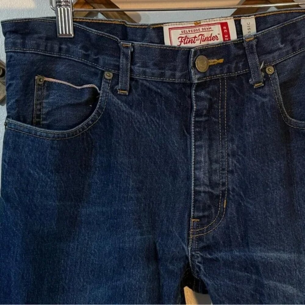 Men's Selvedge Slim Straight Blue Jeans - Picture 7 of 7
